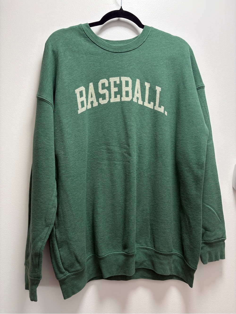Oat Collective Green 'Baseball' Crewneck Sweatshirt- oversized
